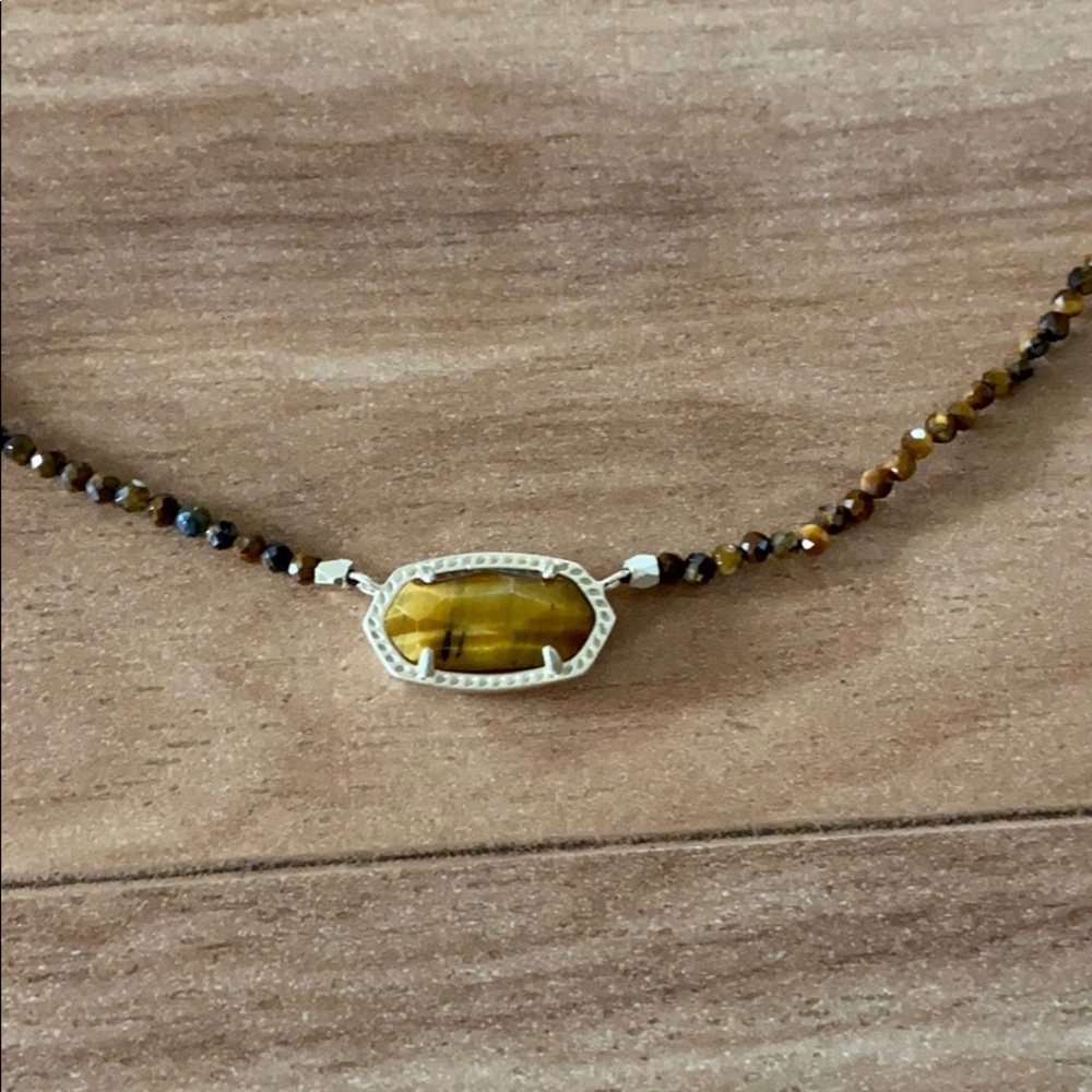 Kendra Scott Elisa Gold Beaded NecklaceTiger's Eye - Picture 4 of 8